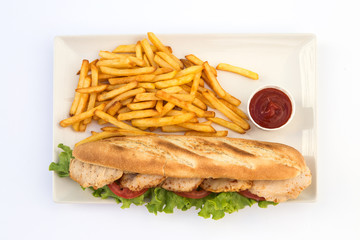 sandwich chicken chips