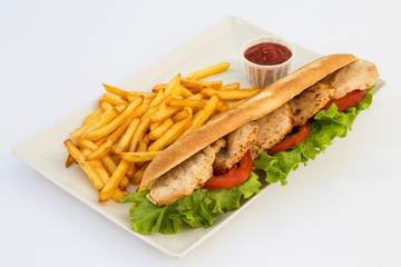 sandwich chicken chips
