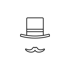 hat, moustache icon. Element of carnival and amusement icon. Thin line icon for website design and development, app development. Premium icon