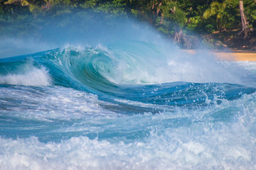 Waves crashing at Tunnels Beach (Makua Beach), Kauai, Hawaii, USA