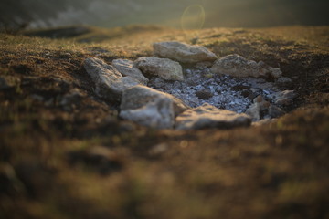 stone campfire landscape