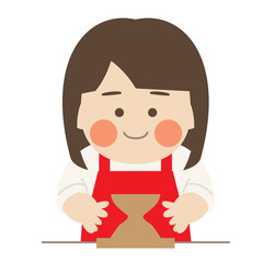 女性キャラクター陶芸