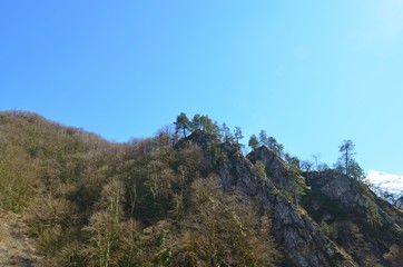 Mountain landscape in the spurs of the Caucasus Mountains