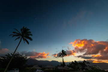 Sunset near Princeville, Kauai, Hawaii, USA