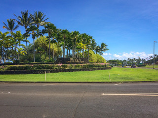 Obraz premium Greetings from Kauai Lihue Airport saying “Mahalo – until we meet again”