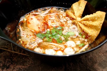 Spicy pork noodle soup