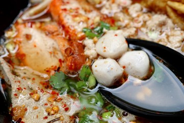 Spicy pork noodle soup