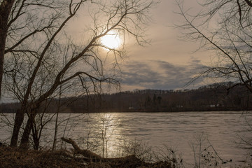 The Delaware River at sunset