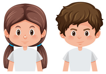 Boy and girl face
