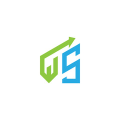 initial letter logo with growing arrows