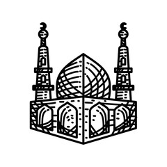 Mosque icon vector Illustration design template