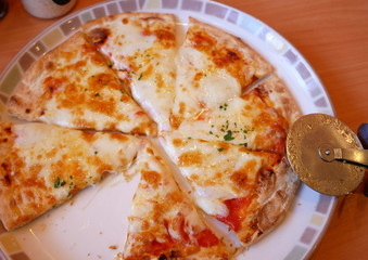 モッツアレラチーズのピザ