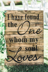 I found the one whom my soul loves wood wedding sign
