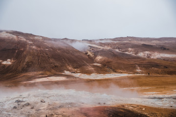 Mineral lake in beautiful landscape in Iceland, Europe