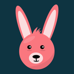 cute animal bunny head cartoon icon vector illustration design