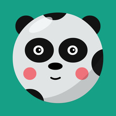 cute animal panda head cartoon icon vector illustration design