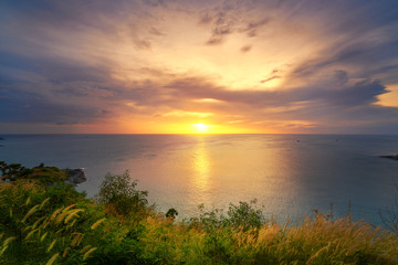 amazing sunset seascape view of phuket thailand
