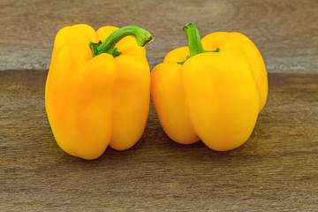 still – life concept colorful of fresh  sweet bell pepper (capsicum)   on wooden background