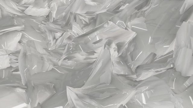 Shattered polygonal waving watwe surface abstract flow seamless loop animation background new quality dynamic art motion colorful cool nice beautiful video 4k artistic stock footage