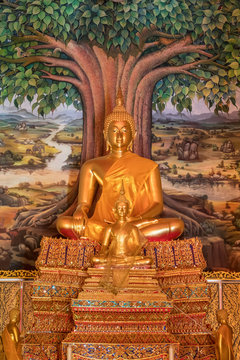 principle Buddha image of the third grade royal monastery, Wat Bua Ngam, Ratchaburi province, Thailand since 1899