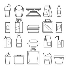 Fastfood packing icons