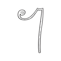 Isolated comic eighth note sketch. Vector illustration design