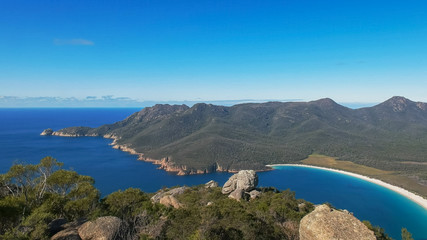 wineglass bay from mt amos in freycinet national park