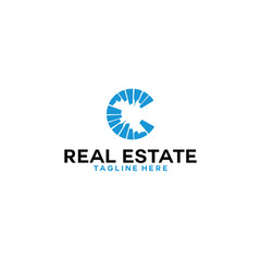 real estate logo template, letter C logo