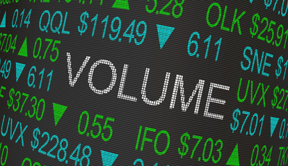 Volume Trading Amount Shares Quantity Stock Market Ticker 3d Illustration