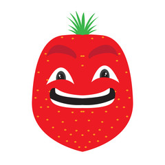 Obraz premium Happy strawberry cartoon image. Vector illustration design