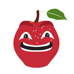Happy apple cartoon image. Vector illustration design