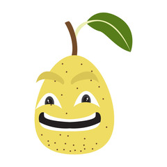 Happy pear cartoon image. Vector illustration design