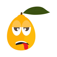 Tired orange cartoon image. Vector illustration design