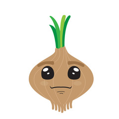 Cute onion cartoon image. Vector illustration design