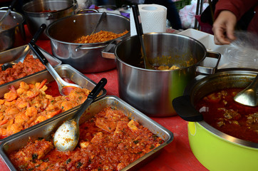 India curry cuisine with shrimp and beef