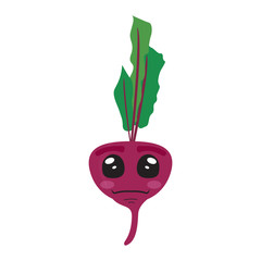 Cute radish cartoon image. Vector illustration design
