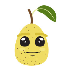 Cute pear cartoon image. Vector illustration design