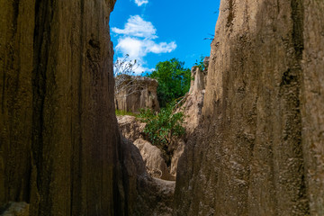Mountain soil on sky background. at Kanchanaburi