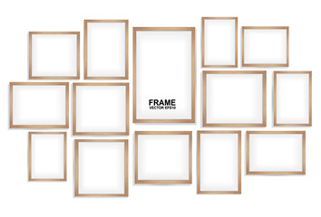 Picture frame vector. Photo art gallery. Vector illustration.
