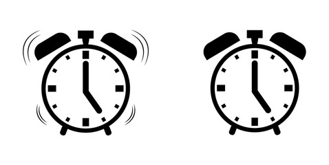 Modern alarm clock vector icon isolated on white background