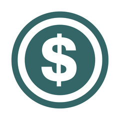 Modern dollar sign vector. Money symbol isolated on white background