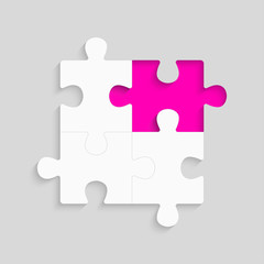 Vector frame jigsaw puzzle banner or blank.