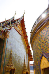 Thai temple or Wat Ratchabophit in Bangkok Thailand in sunny day in summer