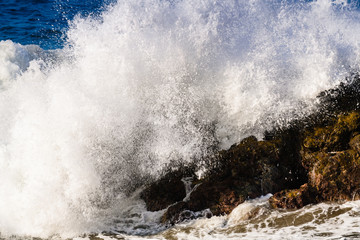 Waves on the beach of Beniho. Tenerife. Canary Islands.Spain