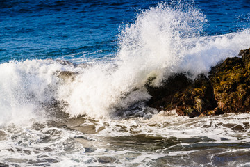 Waves on the beach of Beniho. Tenerife. Canary Islands.Spain