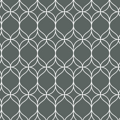 Vector pattern, thin line wavy with abstract flower, stylish retro pattern background. pattern is on swatches panel