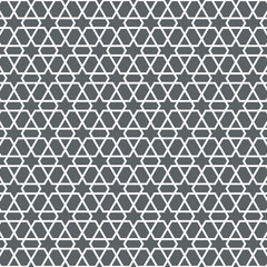 Vector pattern, repeating stripe linear intersecting hexagons and abstract star shape at center