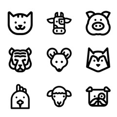 Animal Faces Graphic Design 