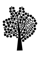 Tree Graphic Design Vector , Black Color