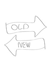 New Way Arrow and Old WAy Arrow Graphic Design Vector